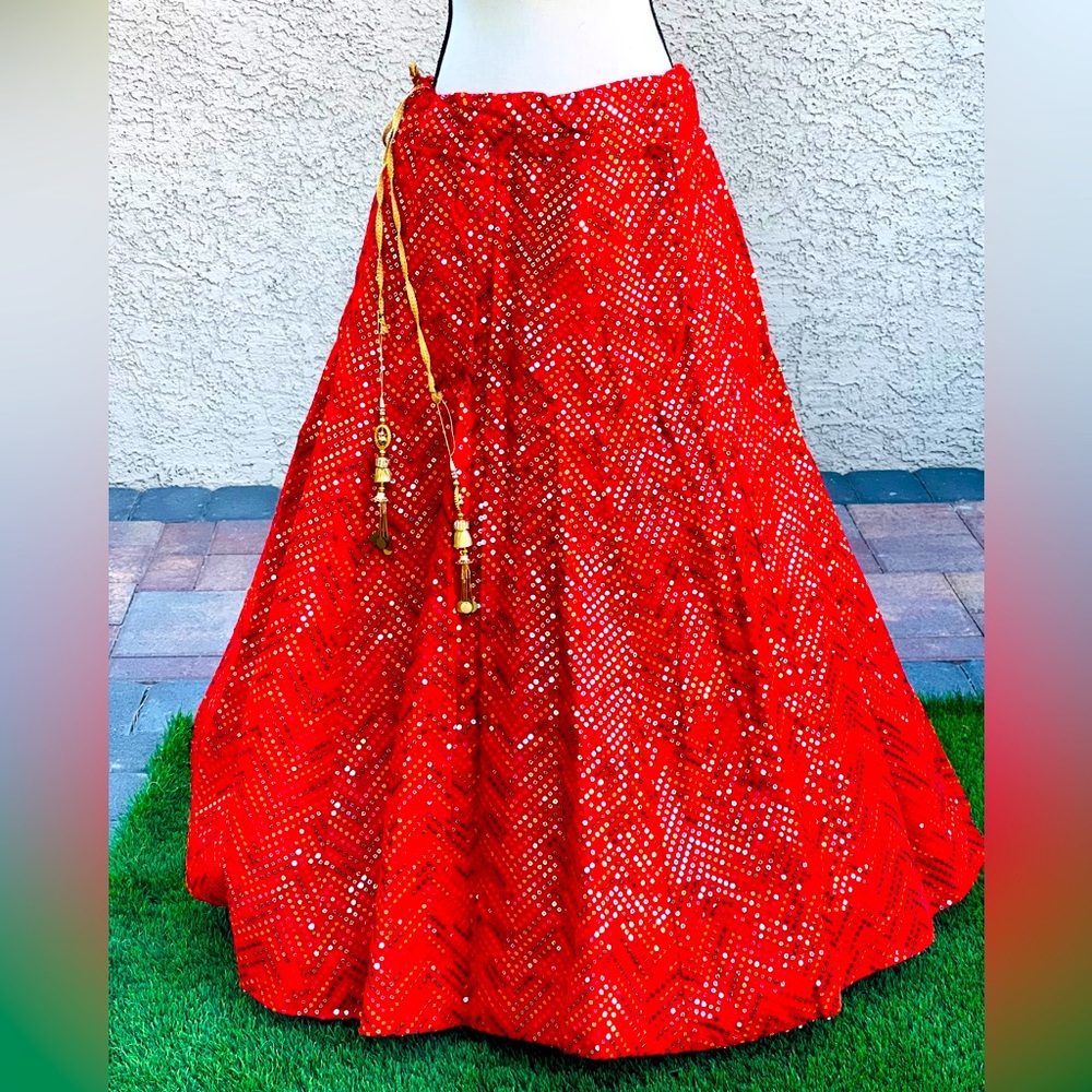 Red Sequin Skirt